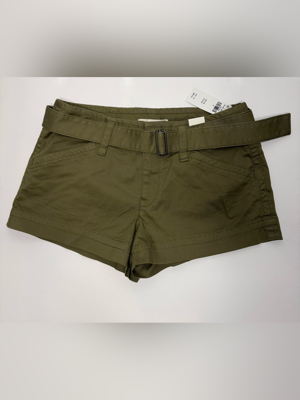 Abercrombie & Fitch Olive Utility Belted Cargo Shorts